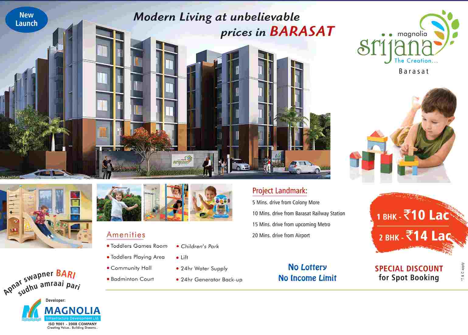 Live a modern life at an unbelievable price at Magnolia Srijana in Kolkata